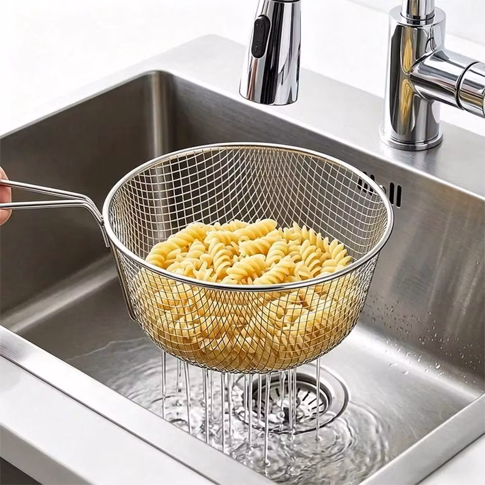 SPETLEK 7 inch Round Silver Fine Mesh Chip Pan Frying Basket – 2