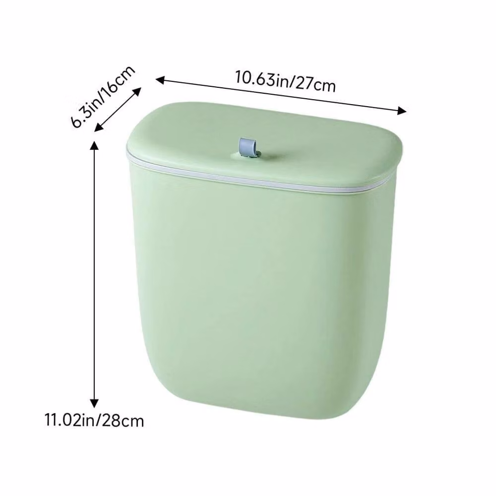 Havendro 12L Hanging Waste Bin with Flip Lid in Green – 1