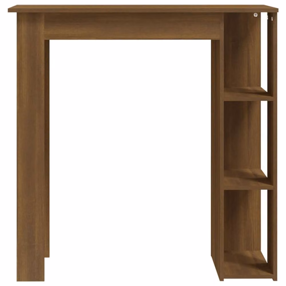 Berkfield Home Bar Table with Shelf in Brown Oak, W/D/H: 102 x 50 x 103.5 cm – 3