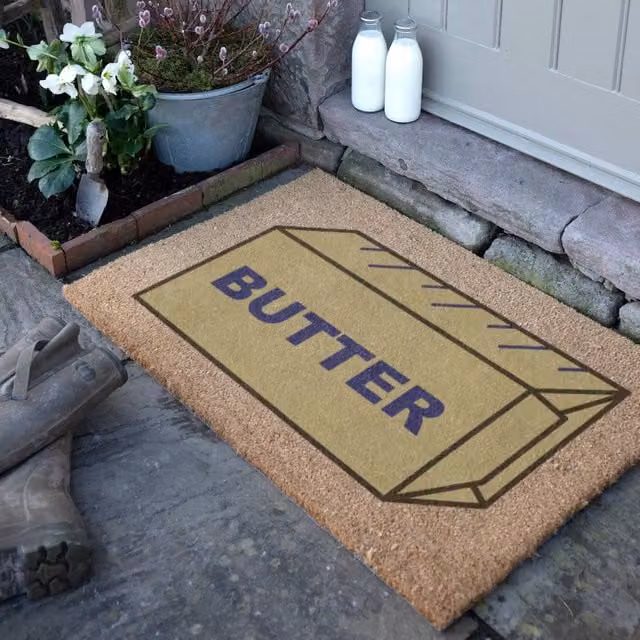 Artsy Mats Butter Block Coir Doormat in Beige, W/D: 90 x 60 cm – 1
