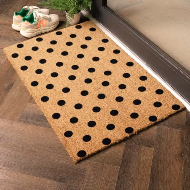 Artsy Mats Country Home Dots Doormat in Beige, W: 60 cm, D: 90 cm