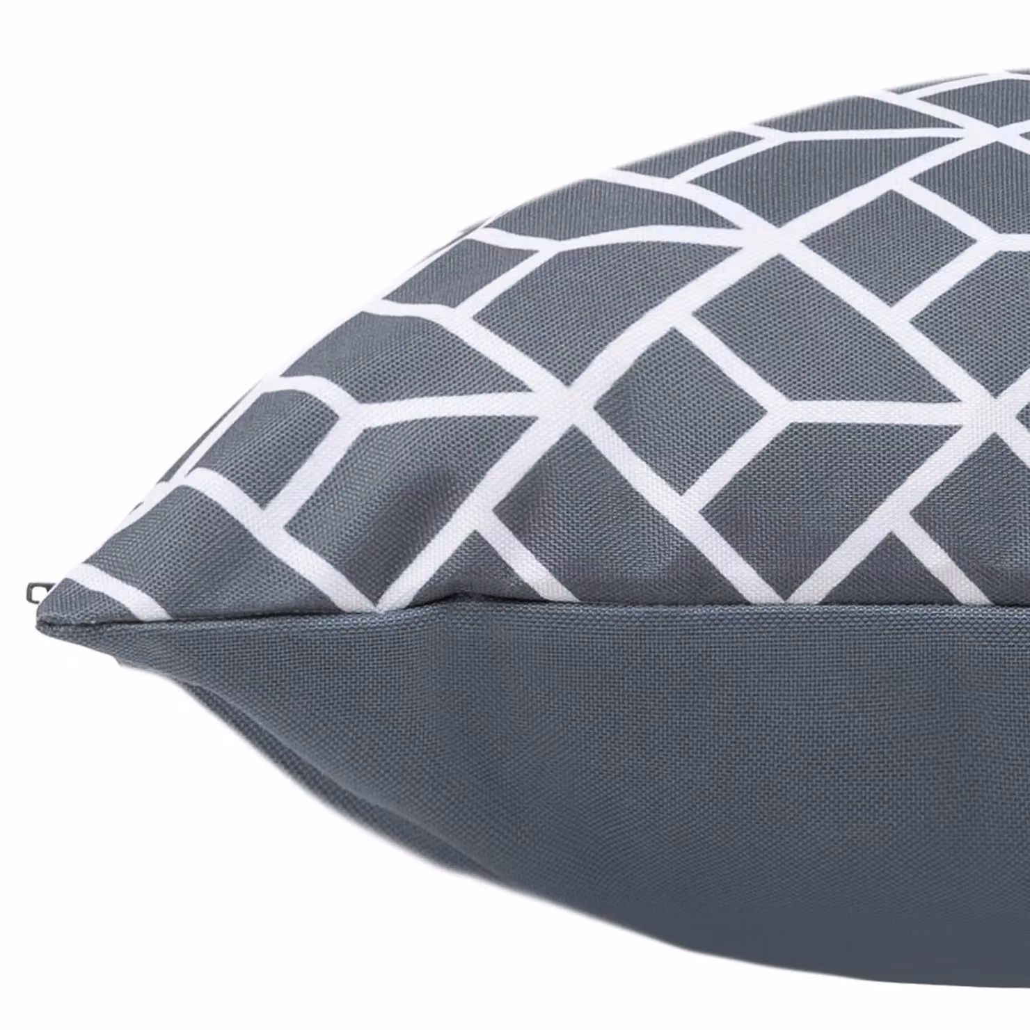 ICON Set of 4 Waterproof Geometric Print Indoor and Outdoor Cushions in Teal Grey and Green, W/D/H: 43 x 43 x 43 cm – 2