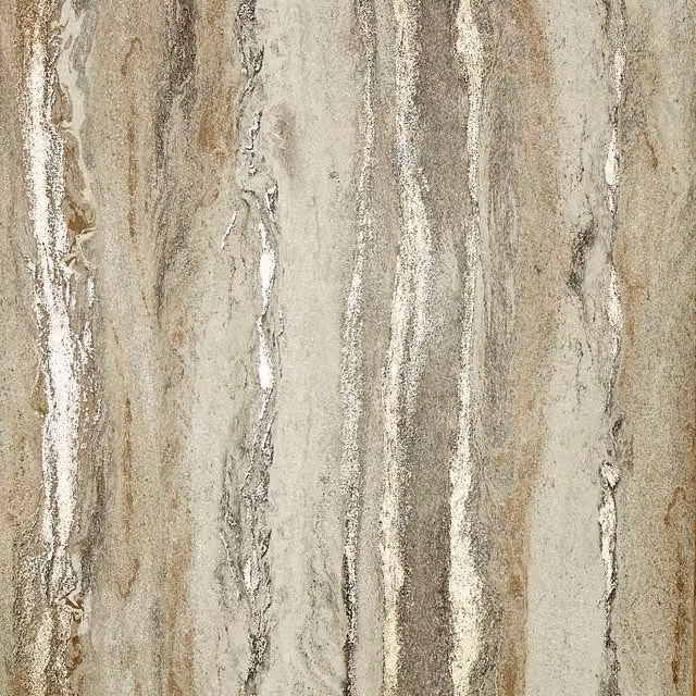 I Love Wallpaper Zeus Abstract Metallic Wallpaper in Warm Grey, Sand and Gold