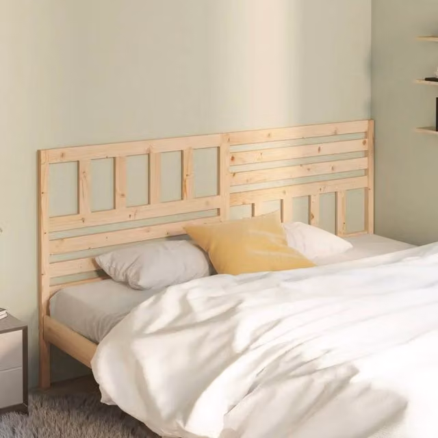 Berkfield Home Beautiful Bed Headboard in Light Tan Solid Pine Wood, W: 186 cm, D: 4 cm, H: 100 cm – 1