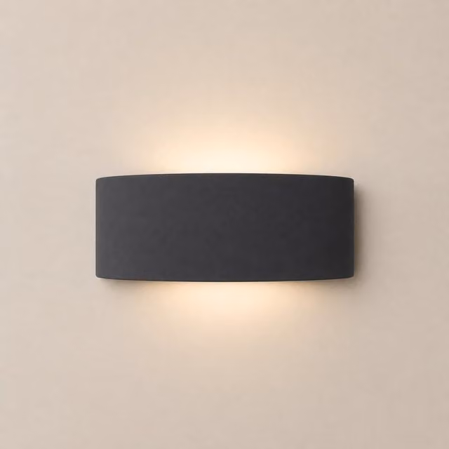 ValueLights Vincent Curved Ceramic Up/Down Flush Wall Sconce Light in Blue