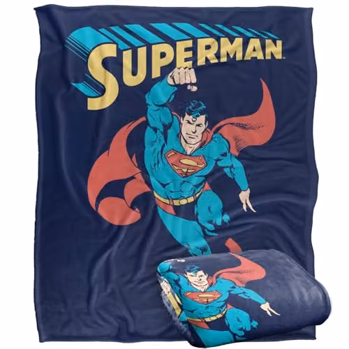 Warner Bros. Superman Superhero Super Soft Silky Touch Fleece Throw Blanket, Multicolour, W: 127.0 cm x L: 152.4 cm – 1