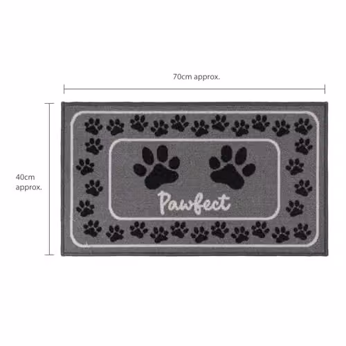 JVL Pawfect Machine Washable Pet Mat for Dogs and Cats, Brown or Grey, W: 70 cm, D: 40 cm – 6