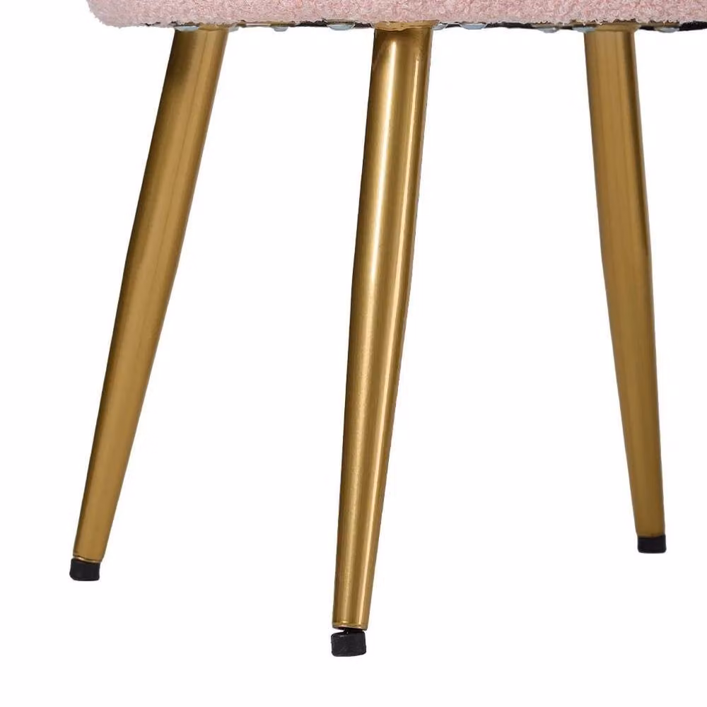 SPETLEK Comfy Teddy Tufted Back Makeup Vanity Stool in Pink – 4