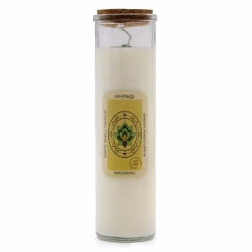 Ancient Wisdom Magic Spell Candle in Green and White