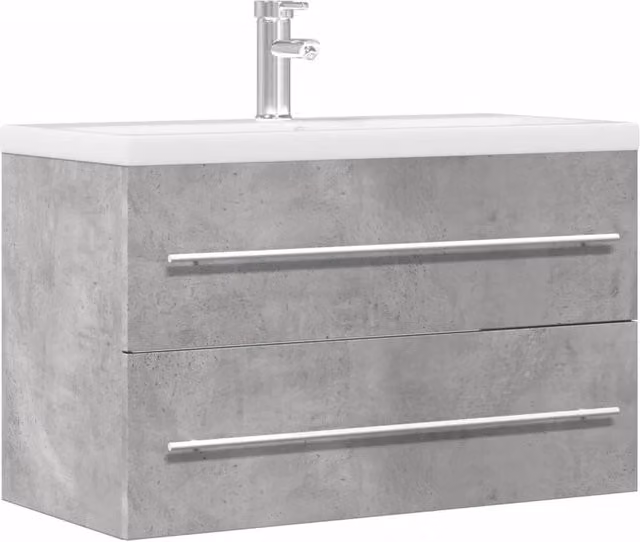 Berkfield Home Artisan Oak Sink Cabinet in Light Grey, W/D/H: 80 x 38.5 x 48 cm