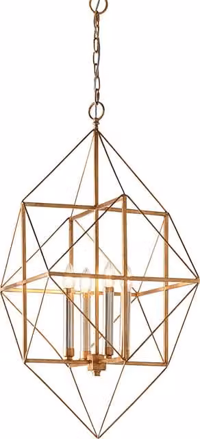 Perch & Parrow Sansa Large Geometric Pendant Light in Gold and Silver Leaf