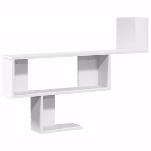 vidaXL Wall Mounted Shelf in White MDF, W: 100 cm, D: 15 cm, H: 70 cm