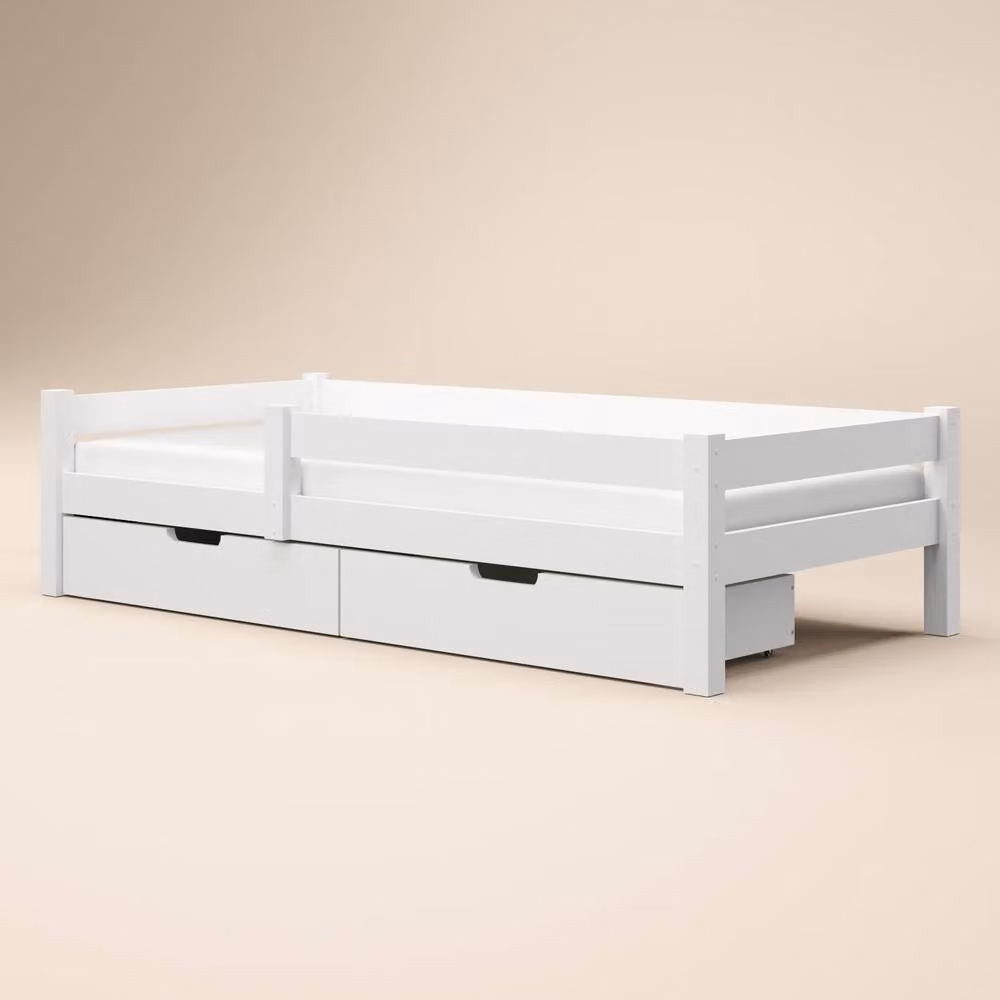 Flair Milo Single Bed with Storage in White, W/D/H: 90 x 200 cm – 2