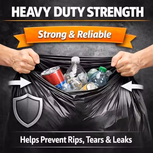 Hero Heavy Duty Recycled Black Bin Liners, 70L Capacity – 3