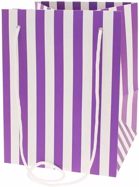 Kingsbury Gifts Purple Candy Stripe Paper Party Gift Bags