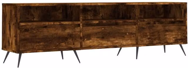 Berkfield Home Industrial TV Cabinet in Smoked Oak Brown, W: 150 cm, D: 30 cm, H: 44.5 cm
