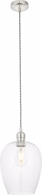 Perch & Parrow Hexton Glass Pendant Light in Silver and Transparent