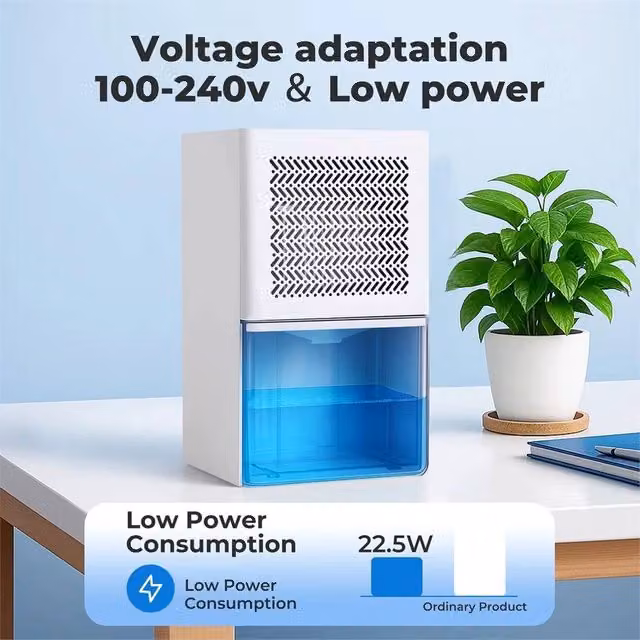 Havendro Quiet Dehumidifier with 1L Tank and LED Display in White