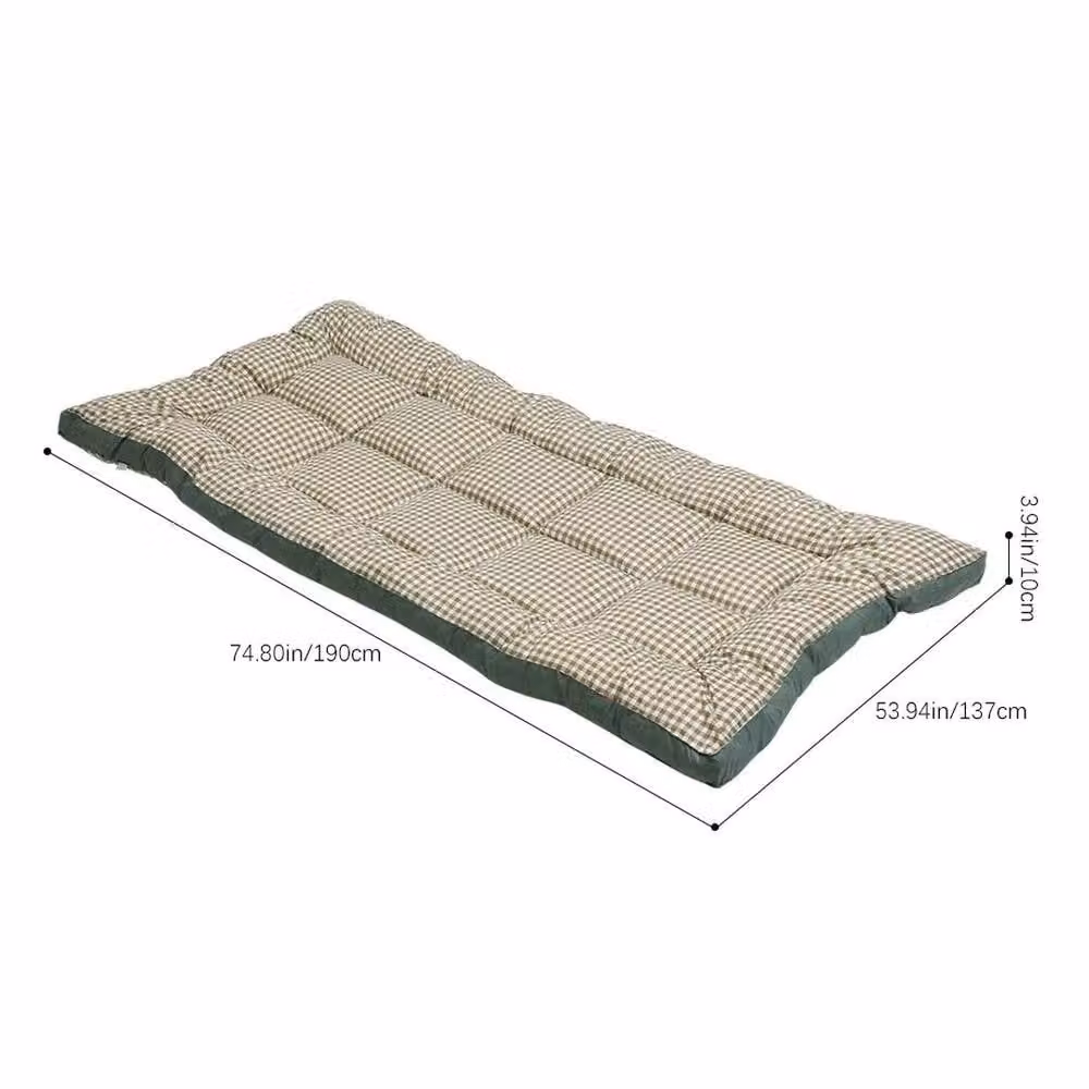 PAWNORA Double Green Fabric Floor Mattress, W: 137 cm, D: 190 cm – 2