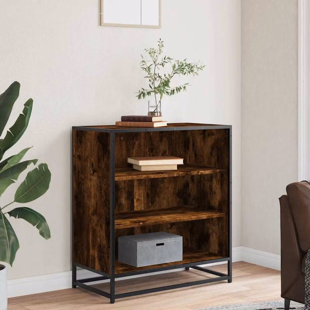 Berkfield Home Industrial Sideboard in Smoked Oak and Brown, W/D/H: 68 x 35 x 76 cm – 3