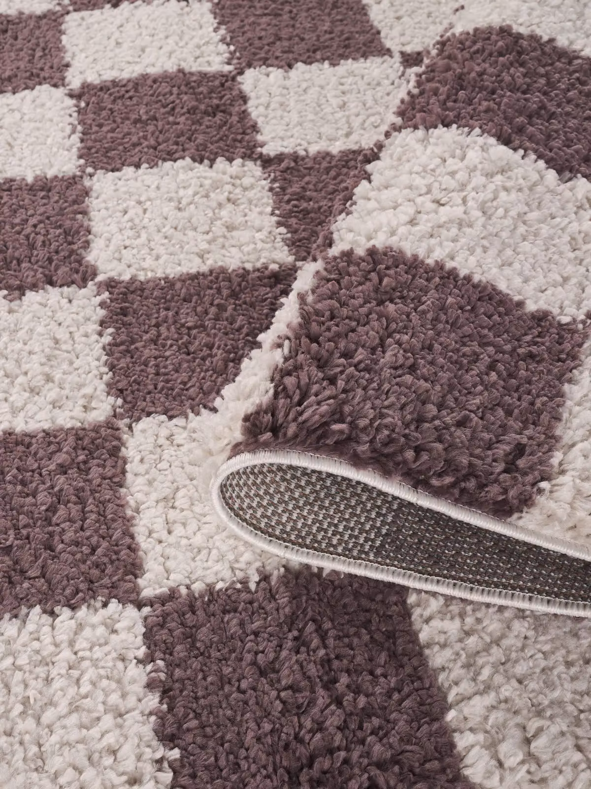 Desire Rugs Chester Modern Checkered Shaggy Area Rug, Purple, W: 160 cm, L: 230 cm – 3