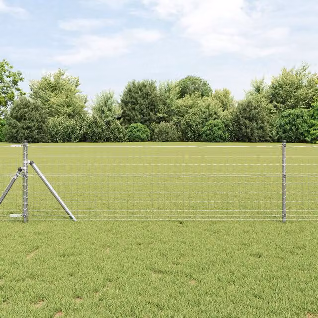Berkfield Home Euro Fence Galvanised Steel in Grey, H: 40 cm x W: 10 m