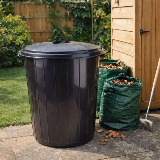 KORVIXA 50 Litre Black Plastic Bin with Flip Lid – 1