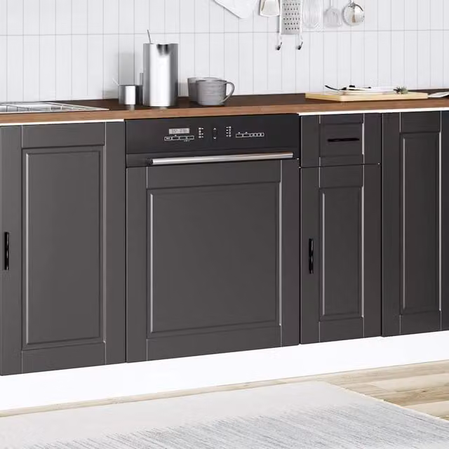Berkfield Home Decorative Dishwasher Panel Porto Black, W/D/H: 60 x 1.5 x 67 cm – 1