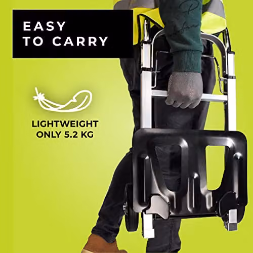 WMR Heavy Duty Aluminium Folding Hand Truck Trolley in Silver, 90kg Max Load Capacity – 8