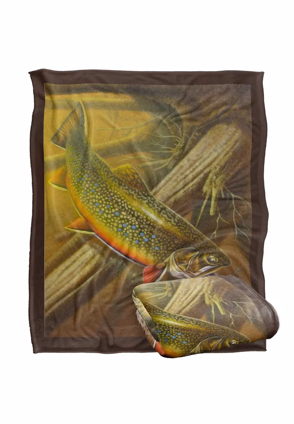 JQ Licensing Brook Trout Fishing Super Soft Fleece Throw Blanket, White/Multicolour, W: 152 cm, D: 127 cm – 2