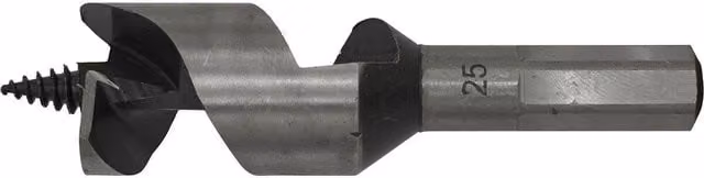 Loops Silver Hardened Auger Wood Drill Bit with Hexagonal Shank, Diameter: 25 mm