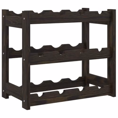 vidaXL Black Solid Pine Wood Wine Rack for 12 Bottles, W/D/H: 43 x 25 x 38 cm – 1