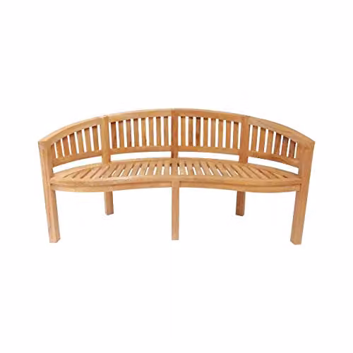 Charles Bentley 3 Seater Teak Wood Garden Bench in Brown, W: 160 cm, D: 86 cm, H: 60 cm – 1