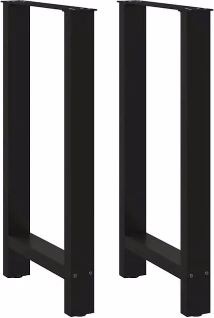 Berkfield Home Steel Coffee Table Legs, Black Matt, 2 Pieces, H: 40 x 90.5 cm – 1
