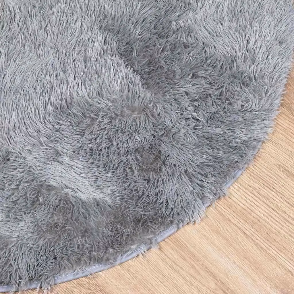 Berkfield Home NAVARRA Shaggy High Pile Rug, Silver Grey, W/D/H: 240 x 240 x 1 cm – 2
