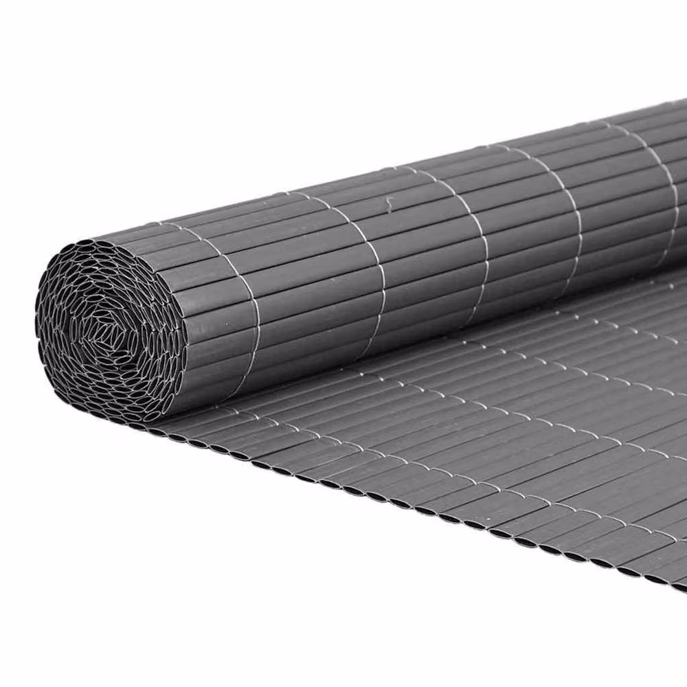 Berkfield Home Durable Double-Sided Grey PVC Garden Fence Strip, H: 180 cm, W: 5 m – 2