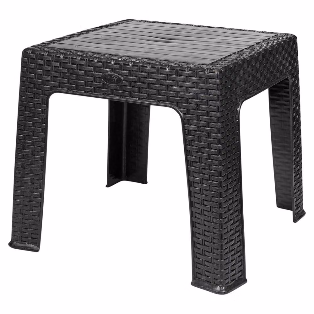 Nordara Black Woven Polyrattan Square Coffee Table for Outdoor Garden and Terrace Use – 2