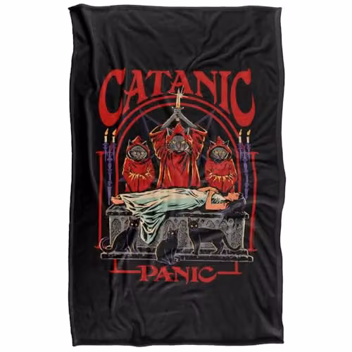Steven Rhodes Catanic Panic Super Soft Fleece Throw Blanket, Multicolour, W/D/H: 91 x 147 cm – 5