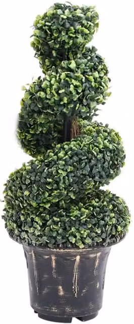 Berkfield Home Artificial Green Boxwood Spiral Potted Plant, Height: 89 cm – 1