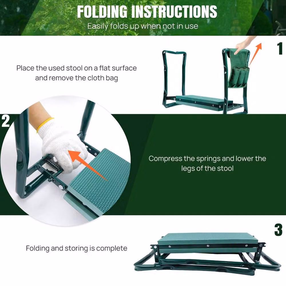 Kelvenix 2-in-1 Folding Garden Kneeler in Green – 4