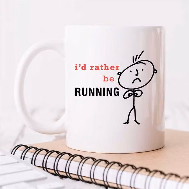 60 Second Makeover I'd Rather Be Running Ceramic Mug in White