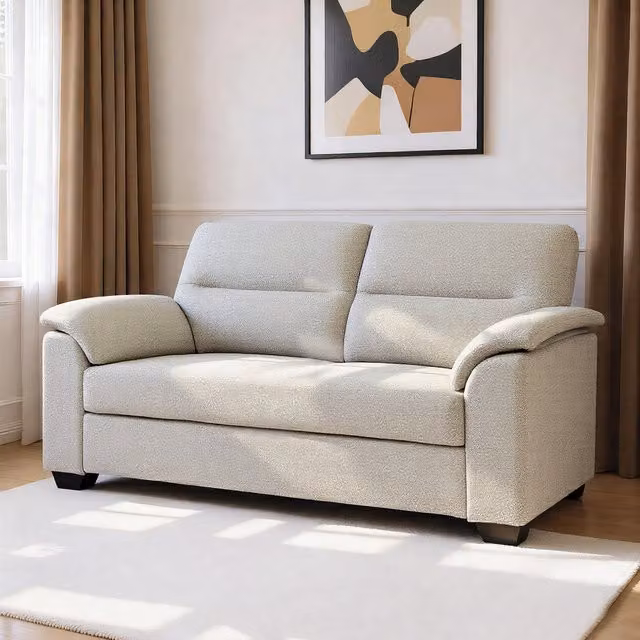 Home Garden Direct Tivoli 2 Seater Pull-out Sofa Bed in Oatmeal Luxury Boucle Woven Fabric