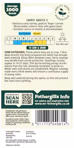 Mr Fothergill's Oh Sow Simple Orange Medium Carrot Vegetable Seeds – 2