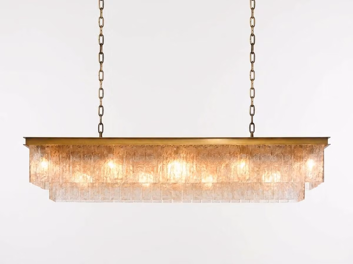 Araco Lumière Radiant Bella Glass and Metal Suspended Pendant Light in Gold/Brass with Transparent Glass