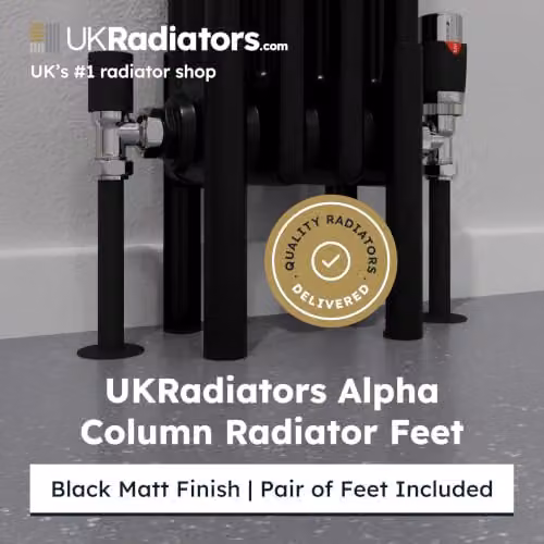 UK Radiators Matt Black Steel Freestanding 3 Column Radiator Feet – 2