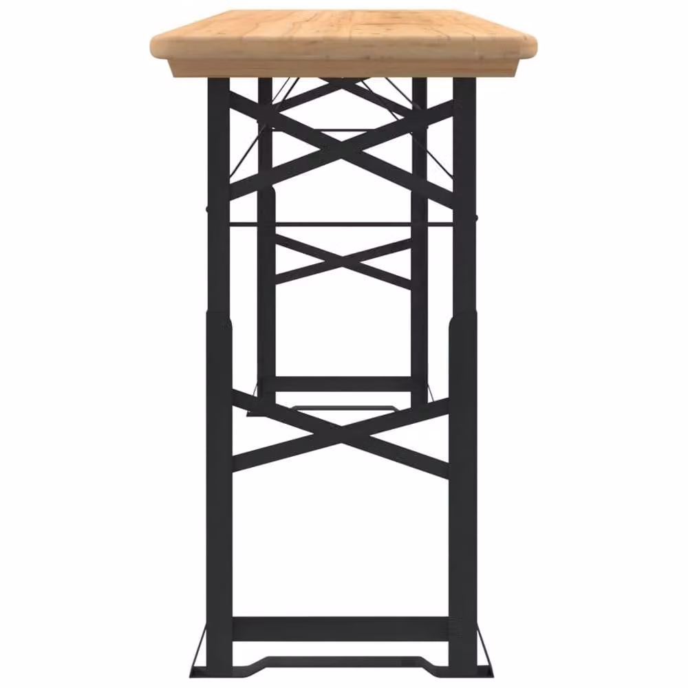 Berkfield Home Folding Beer Table in Brown Solid Wood Fir, W: 170 cm, D: 50 cm, H: 75/105 cm – 3