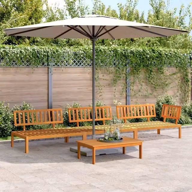 Berkfield Home 4 Piece Garden Pallet Sofa Set in Brown Solid Acacia Wood, W/D/H: 120 x 80 cm – 1