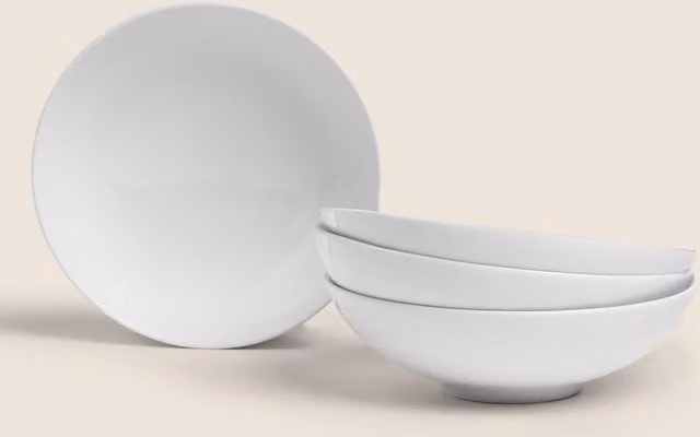 M&S Maxim Coupe Cereal Bowls, Set of 4, White Porcelain