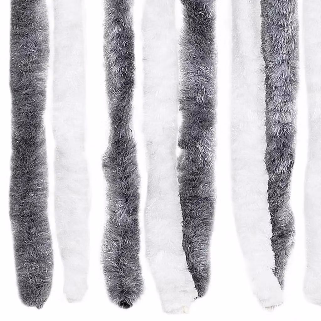 Berkfield Home Chenille Insect Curtain in Grey, White and Multicolour, W: 56 cm, H: 185 cm – 3