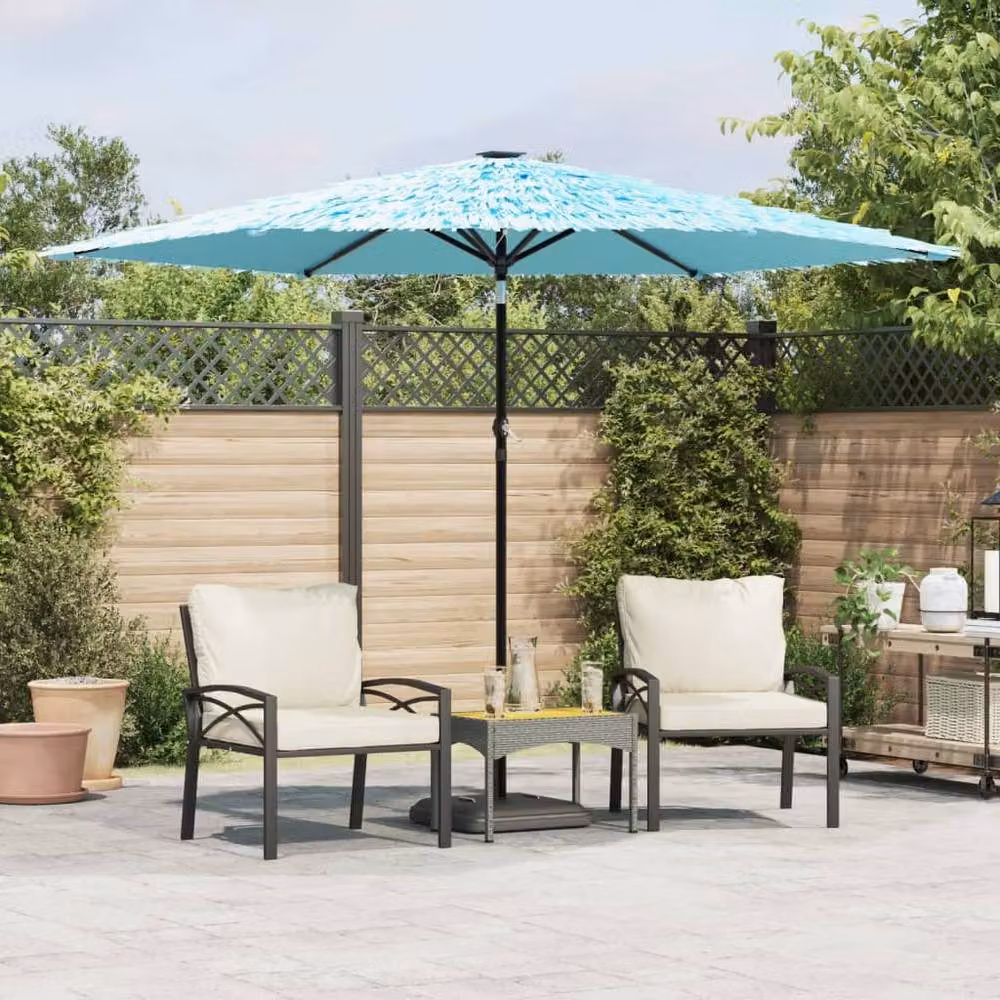 Berkfield Home Blue Garden Parasol with Steel Pole, W/D/H: 288 x 288 x 225 cm – 2